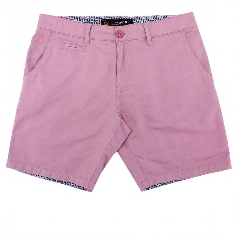 NEW EIGHT X men's slim fit textured shorts in red pink